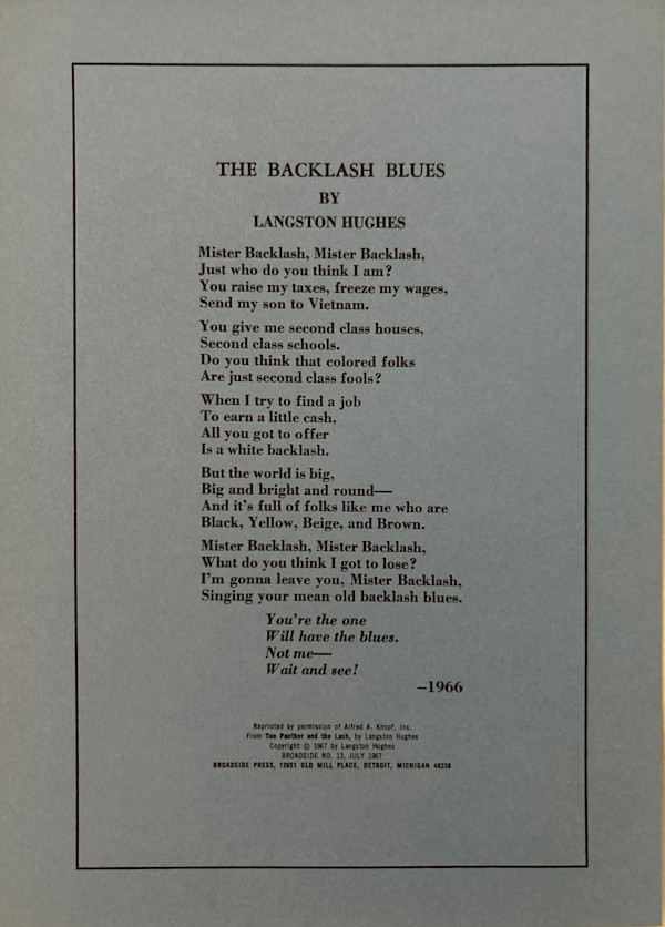 The Backlash Blues by Langston Hughes, Image 1.