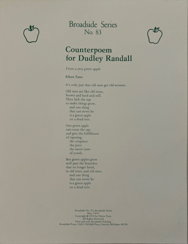 Counterpoem for Dudley Randall by Eileen Tann