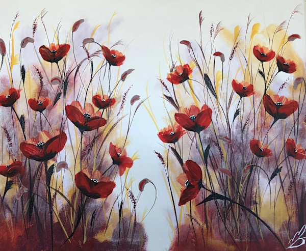 Vibrant Poppy Painting by Marja Brown