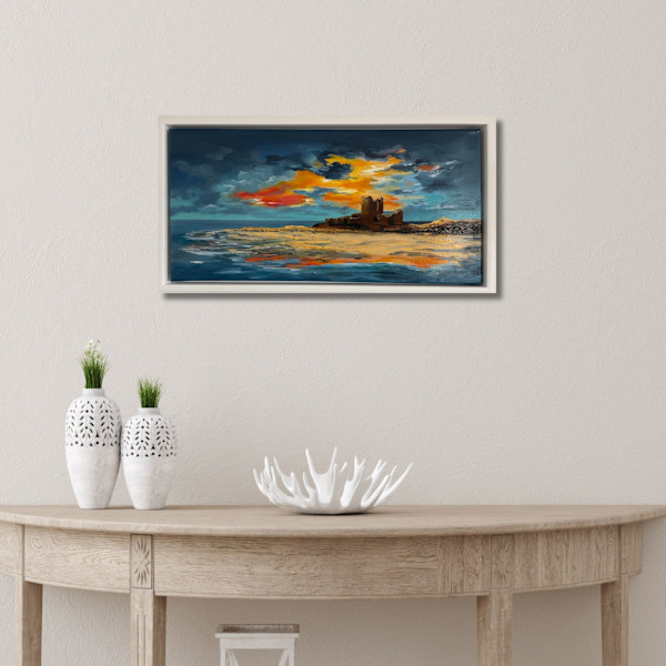 Sunset over Bamburgh Castle by Marja Brown