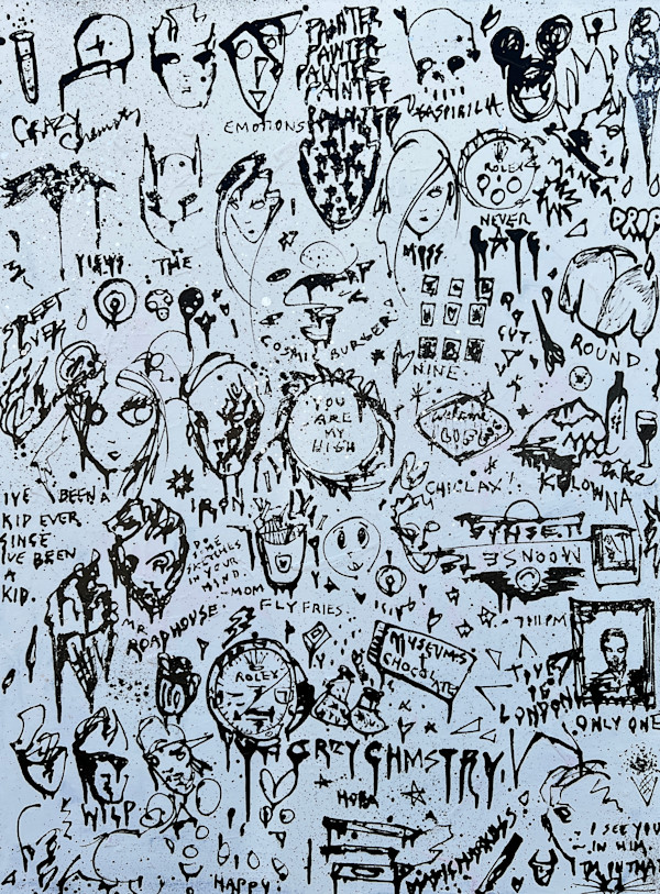 Glorified Scrawled Bathroom Wall by Gregory Siff