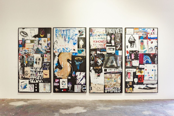 Untitled Combines 1-4 (Portrait of an American Ice Cream Man) by Gregory Siff