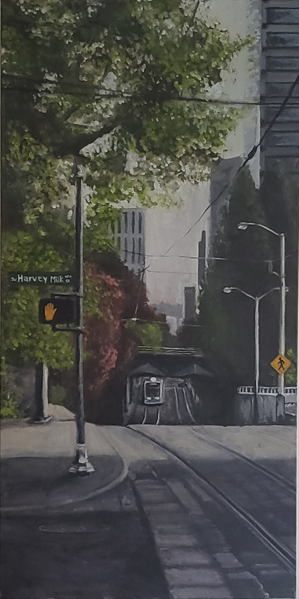 Tram Incoming in Portland, OR by Sam Larson