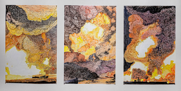 Fire Studies 1-3 by Hollis Hammonds