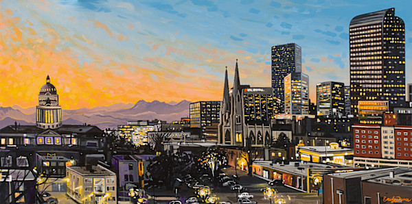 Denver, Colorado Sunset Skyline by Emily Dwan, Image 1.
