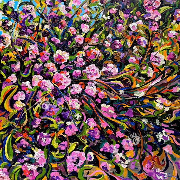 Pink Roses 36X36" Painting by Emily Dwan, Image 1.