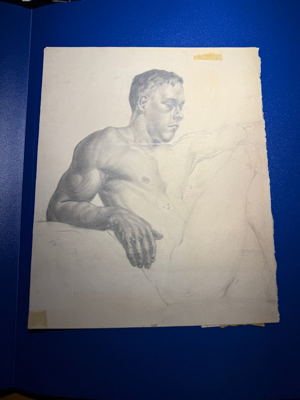 Untitled- Two Male Busts by Richard Marsden Brown (American,1919-1964)