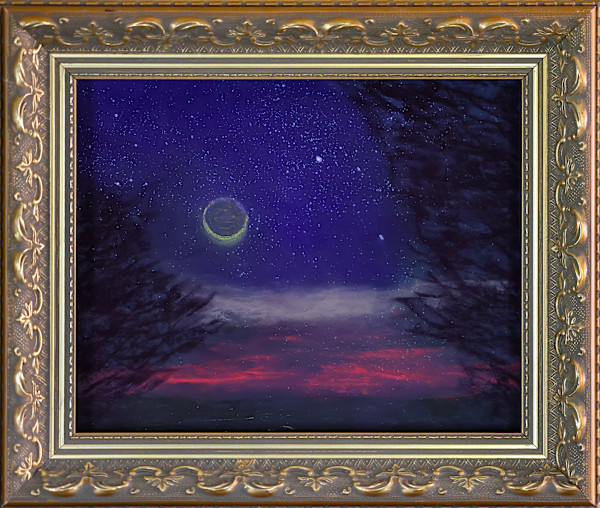 Old Moon and Venus by George H Wood