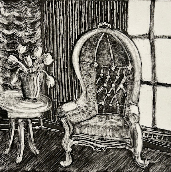 (Chair Portrait #7) French High-backed Balloon Chair by MK Wynn