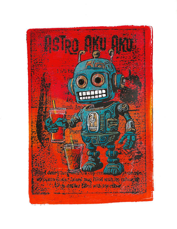 Boozy Bots #7 - Astro Aku Aku - RdOr by Greg Butkus