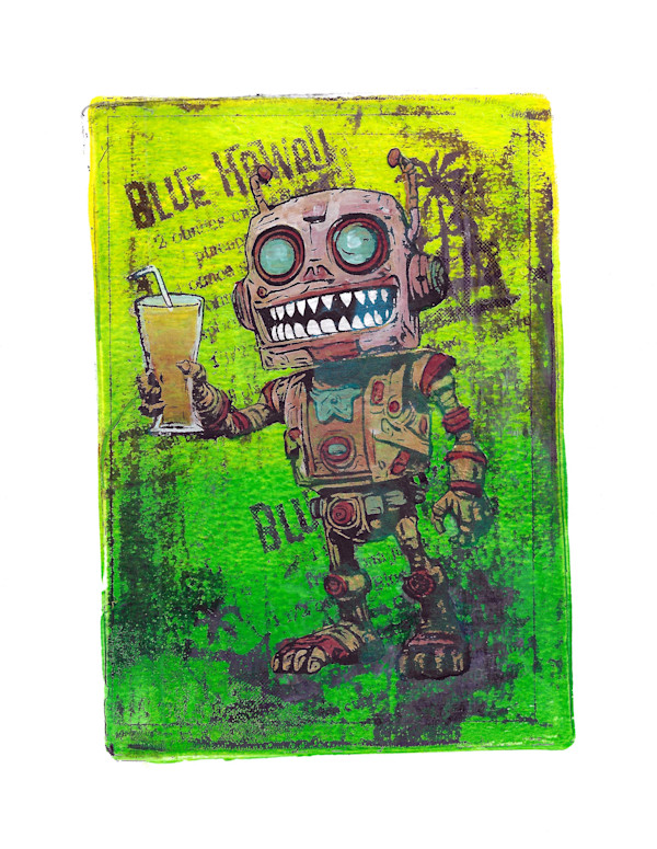 Boozy Bots #3 - Blue Hawaii 1 by Greg Butkus