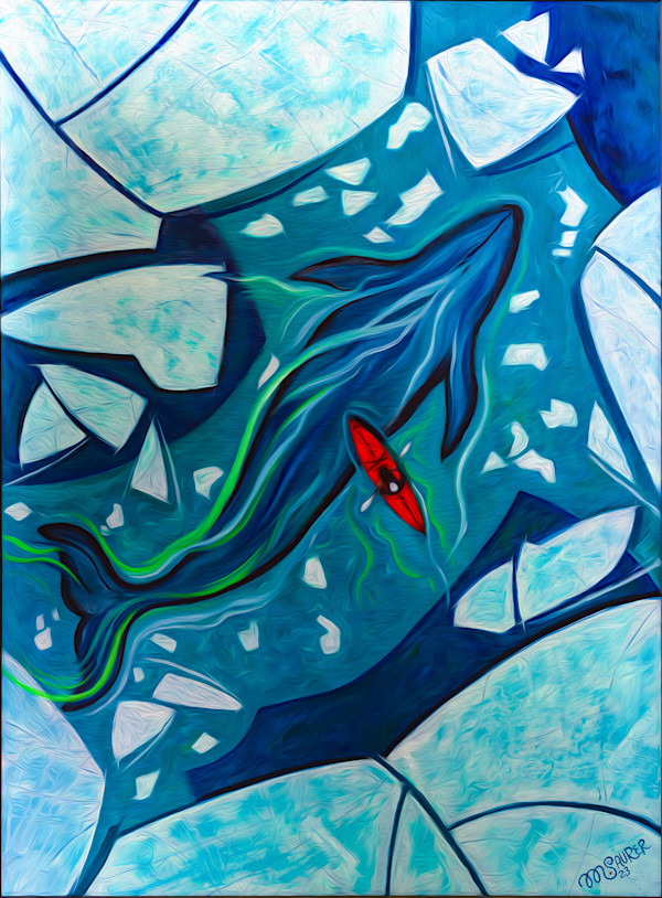 Kayaker & Whale by Marissa Kayne Saurer
