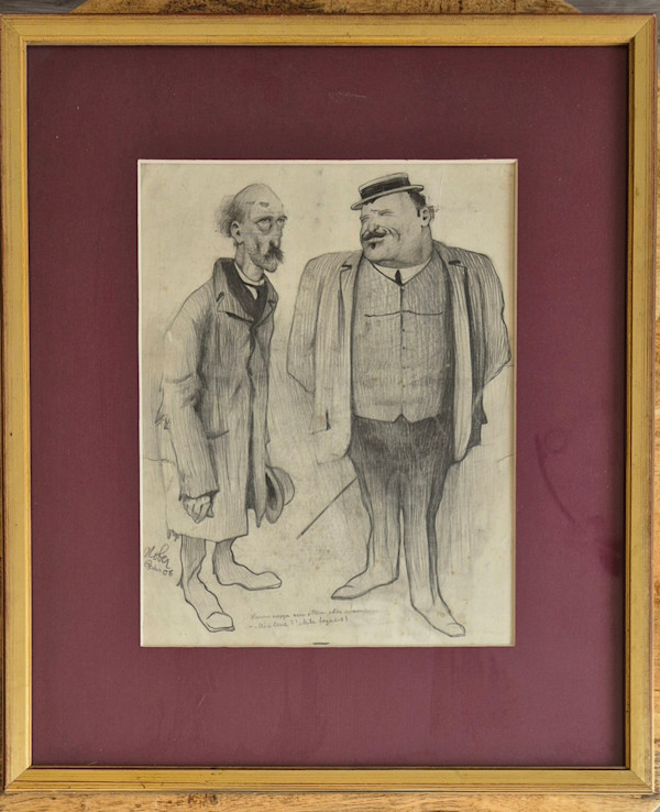 Zwei Männer in Paris (humoristisch) by . Hober