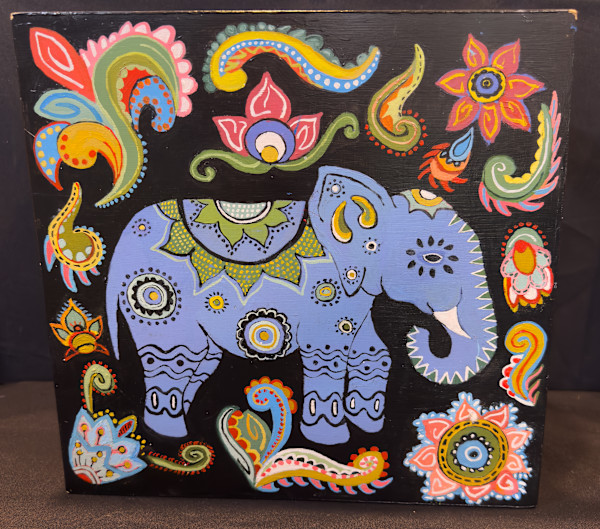 India Elephant Stool by Leslie Nichol
