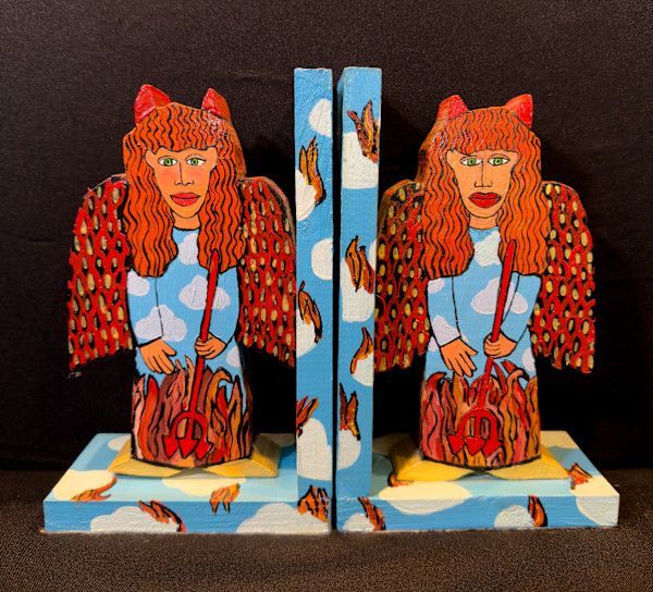 devil woman bookends by Leslie Nichol