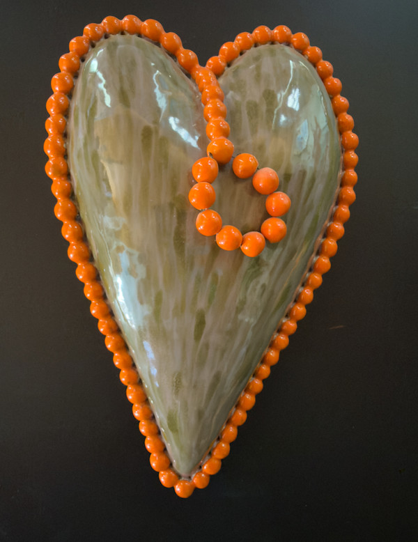 Untitled (heart with orange beads) by Nina Borga-Aberle, Image 1.