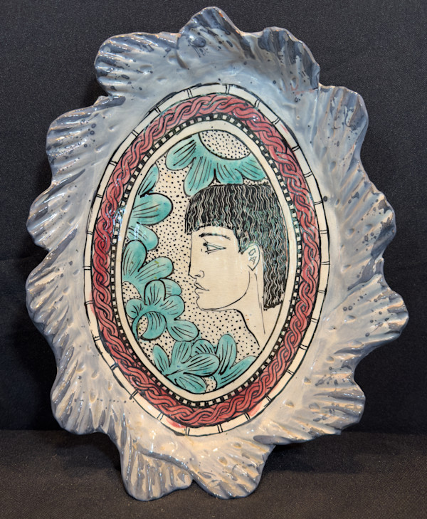 Untitled (platter with side portrait face) by Daniel Postotnik