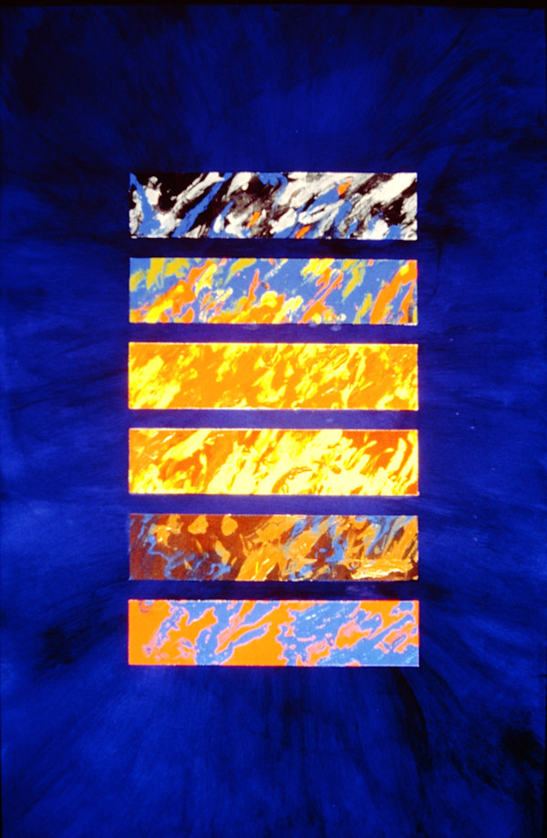 Paintings of the I Ching: Ultramarine Light with Fire by Patricia Buck