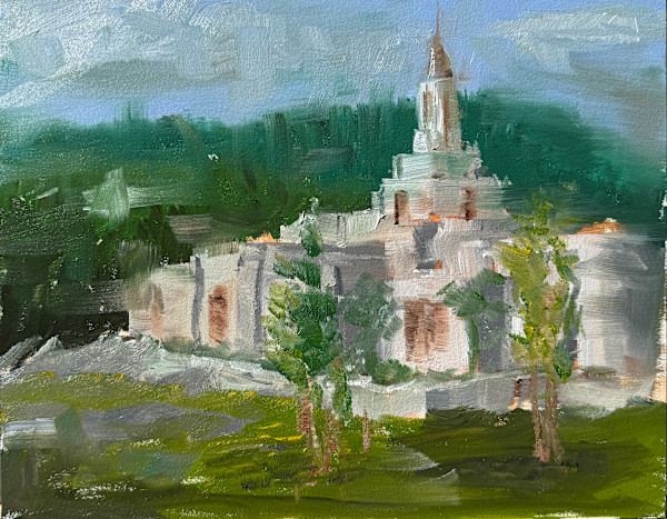 Willamette Valley Oregon Temple Sketch by Brandon Waite