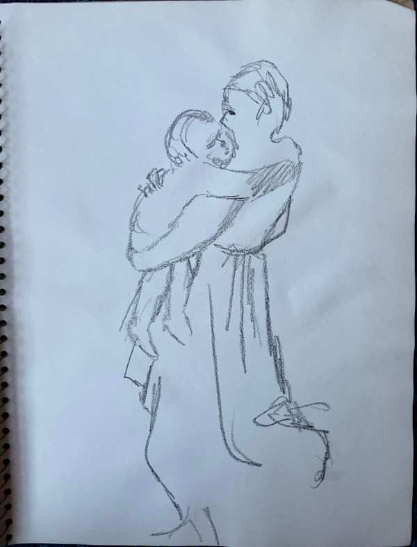 Mother and Child Sketch by Arthur Gebhardt, Image 4.