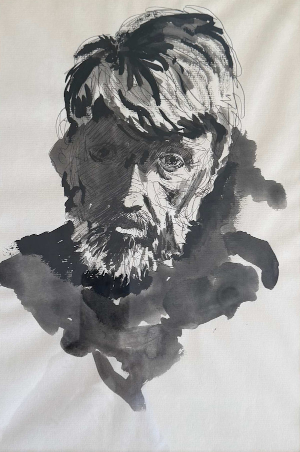 Sad Man Watercolor by Arthur Gebhardt, Image 2.