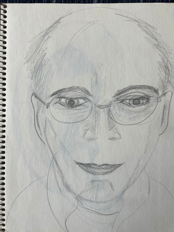 Self Portrait Sketch by Arthur Gebhardt, Image 2.
