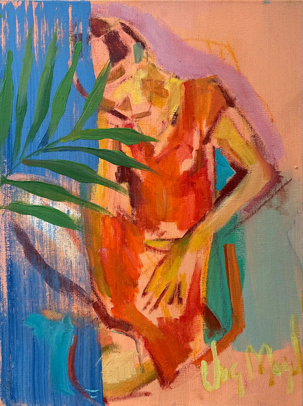 Colorful Figures With Palm Leave II by VigMayol, Image 1.