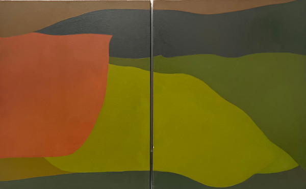 Green Orange Diptych by Margaret Moench