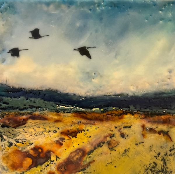 Three geese high by Karen Faller