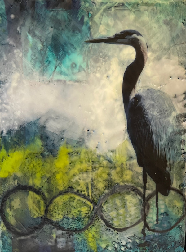 Resting Crane face by Karen Faller