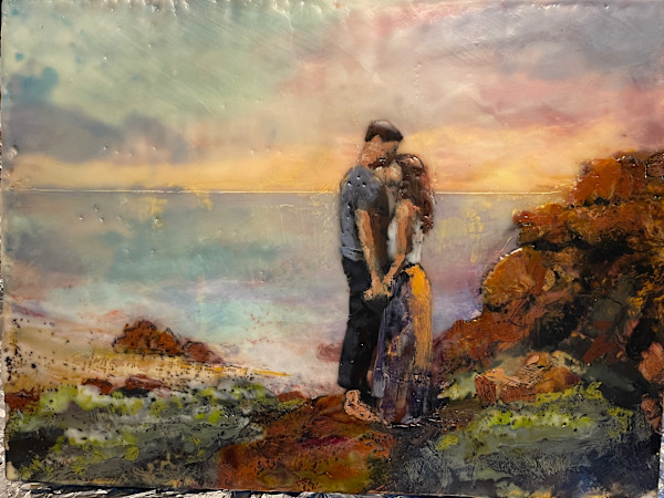 Commission - beach couple by Karen Faller