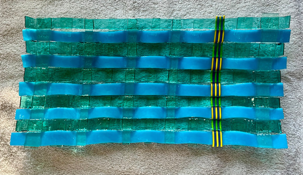 Woven glass dish by Julie Root Sawyer
