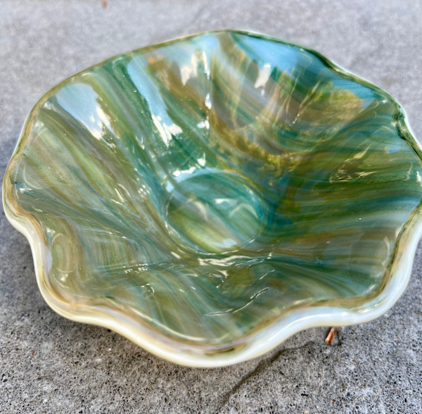 6.5" double sided petal bowl by Julie Root Sawyer, Image 1.