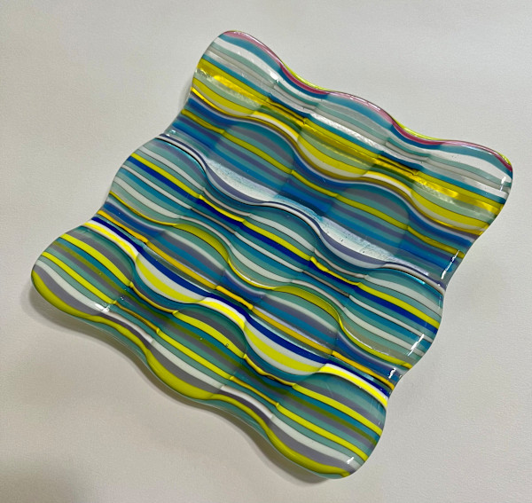 optics 6" square dish by Julie Root Sawyer, Image 1.