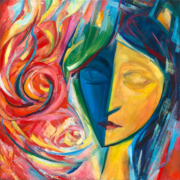 SonnetPainting 130: My mistress' eyes are nothing like the sun. by Elena Maslova-Levin