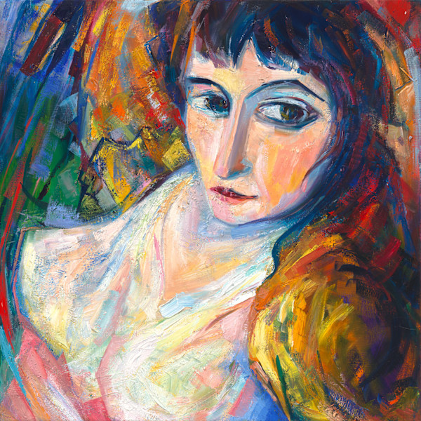 SonnetPainting 132: Goddess alluring [Maja clothed] by Elena Maslova-Levin