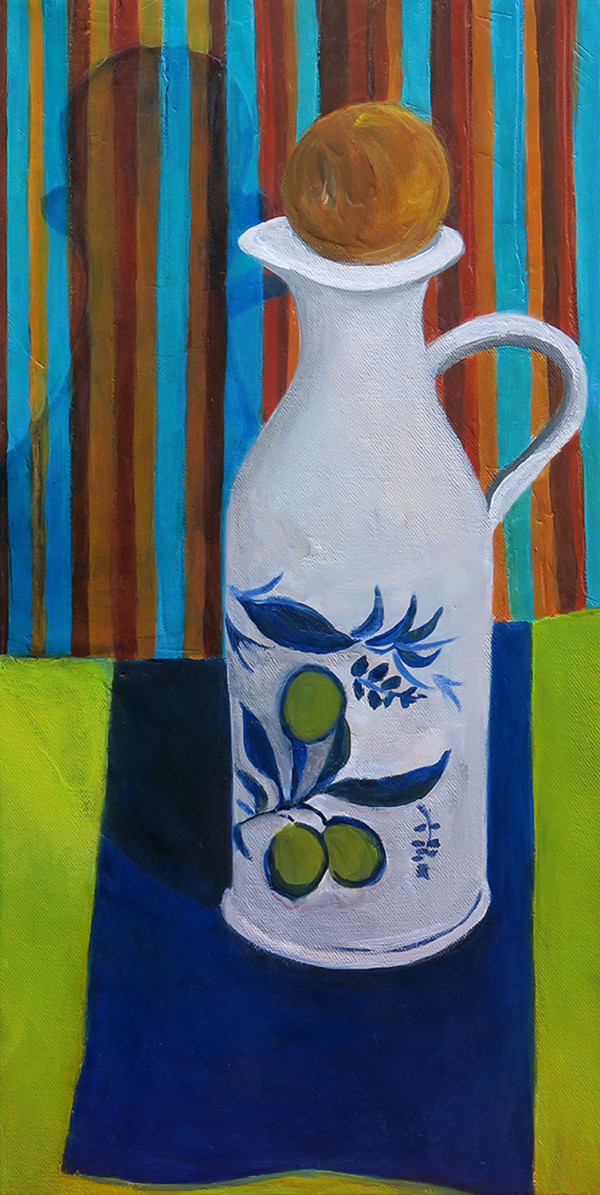 Olive Oil Bottle in The Corner by Olga Lora