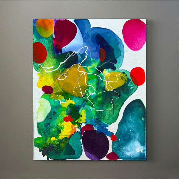 Awakening | Acrylic & Acrylic Ink Mixed Media 16" x 20" on canvas by Jen Rogers, Image 2.
