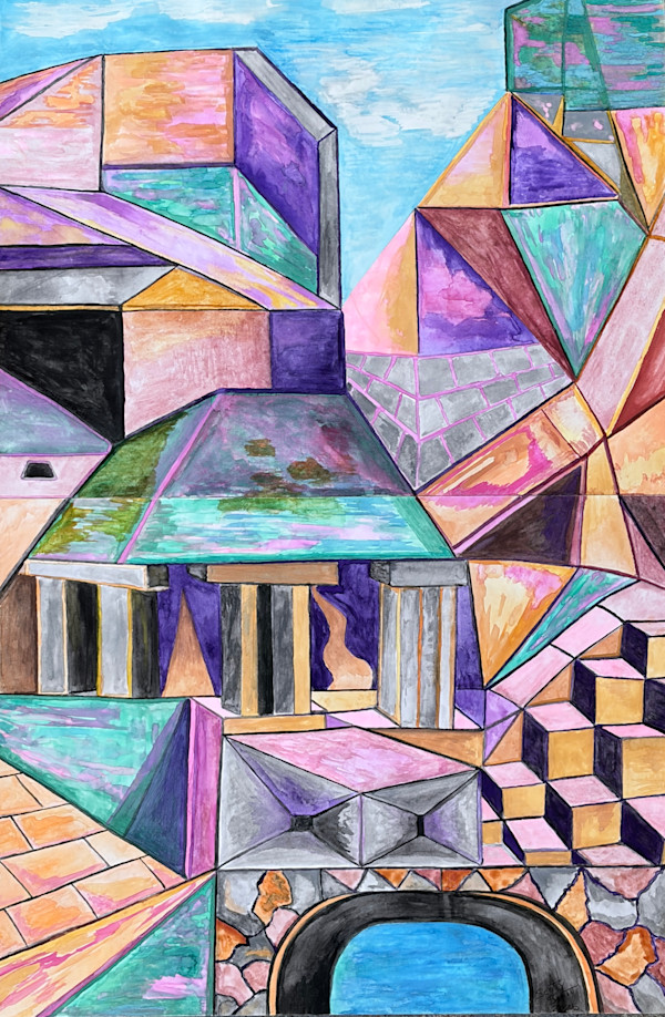Modern Cubism: an Ancient Futuristic City by Scotty Scott, Image 1.