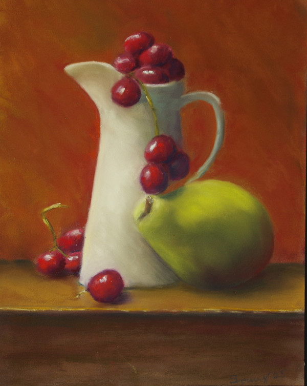 Pitcher With Fruit by Shelley Loring