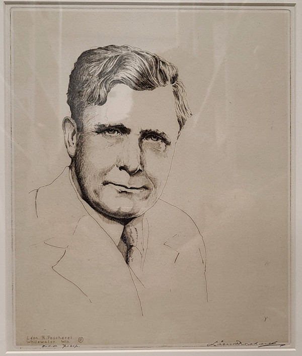 Portrait of  man by Leon Pescheret, Image 1.