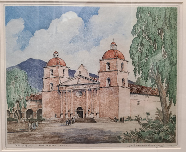 The Mission, Santa Barbara, California by Leon Pescheret