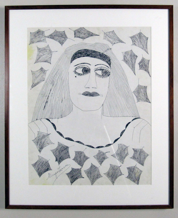 Grape Leaves / White Bird (double sided) by Lee Godie