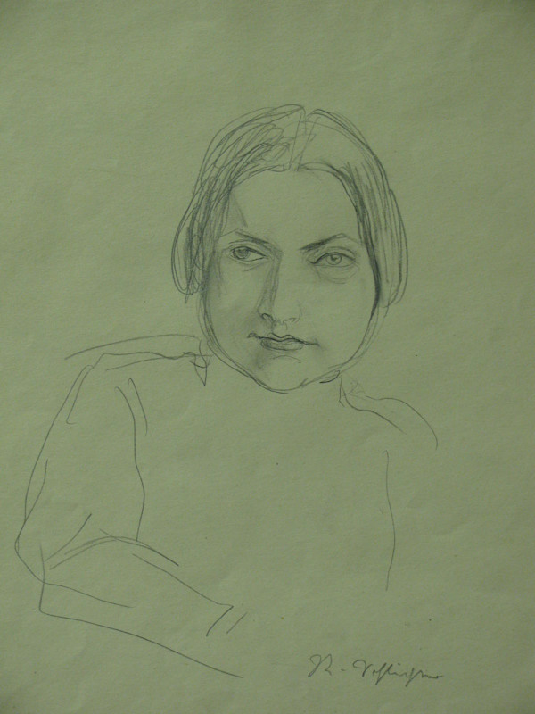 Kinderportrait (Child Portrait-Girl) by Rudolf Schlichter