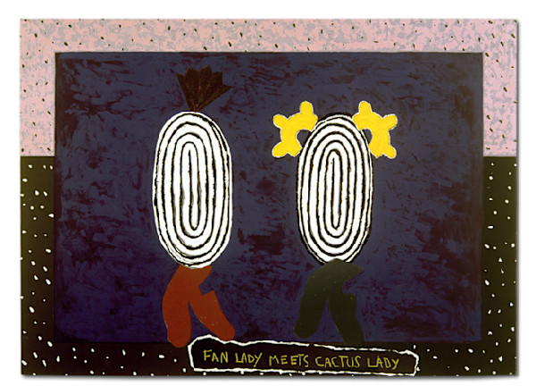 Fan Lady Meets Cactus Lady by Harmony Hammond, Image 1.