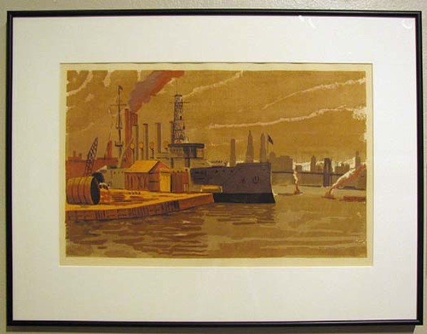 New York Harbor (Repairing the Battleship) by Max Arthur Cohn