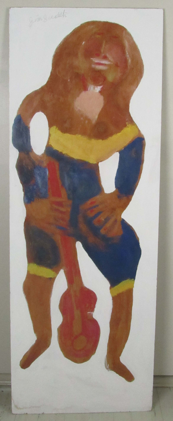Woman with Guitar by Jimmie Sudduth, Image 1.