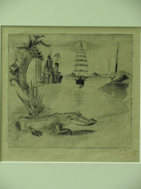 Krokodil und Schiff (Crocodile and Ship) by Wilhem Höpfner