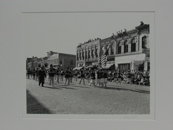 Band marching downtown by Fran Achen, Image 1.