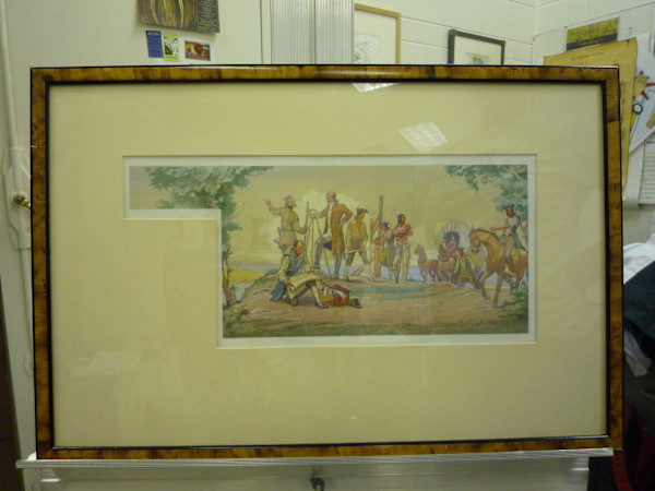 Mural Design (figures surveying the land) by Andrew and Louis Karoly, Szanto